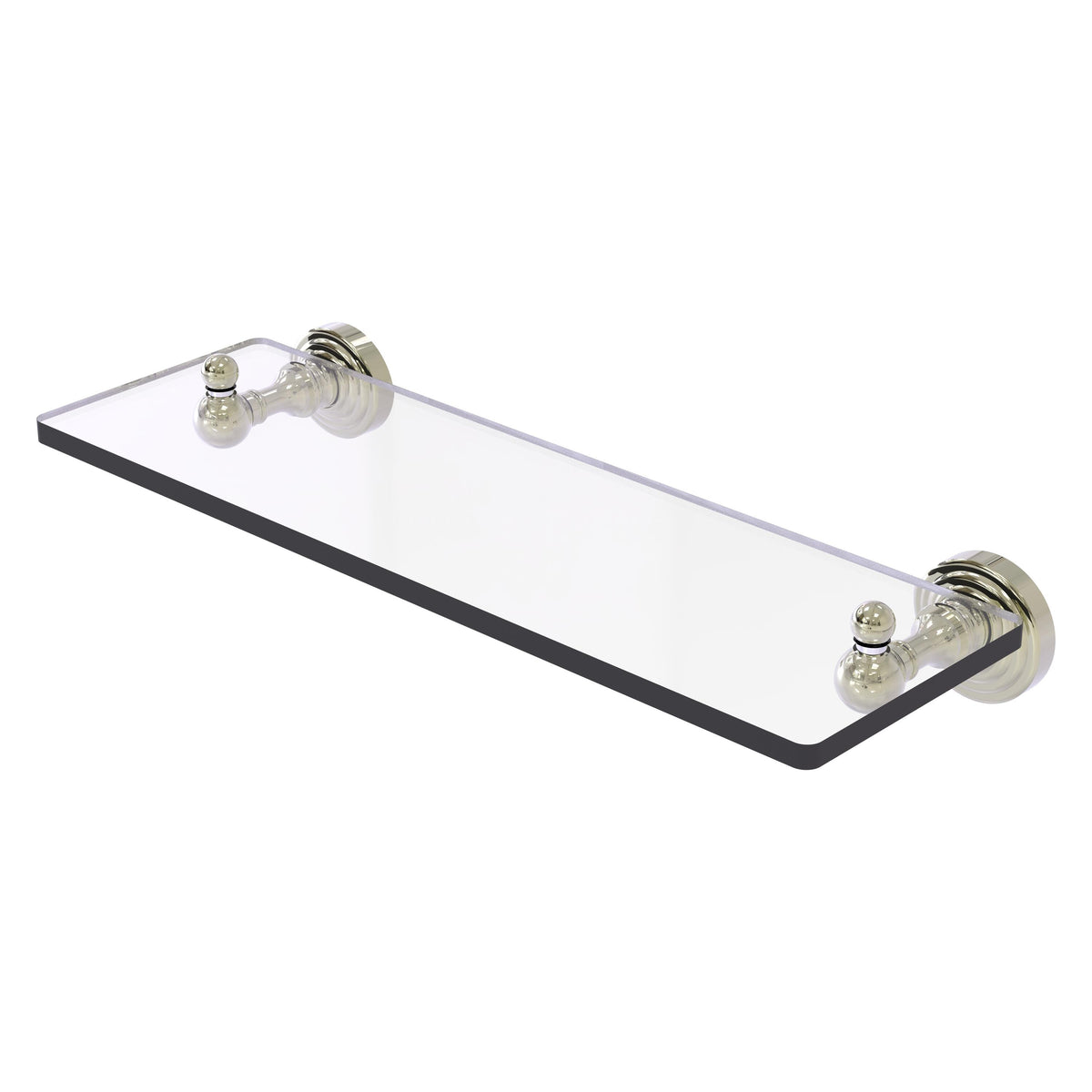 Allied Brass WP-1/16-PNI Waverly Place 16" Polished Nickel Glass Vanity Shelf With Beveled Edges