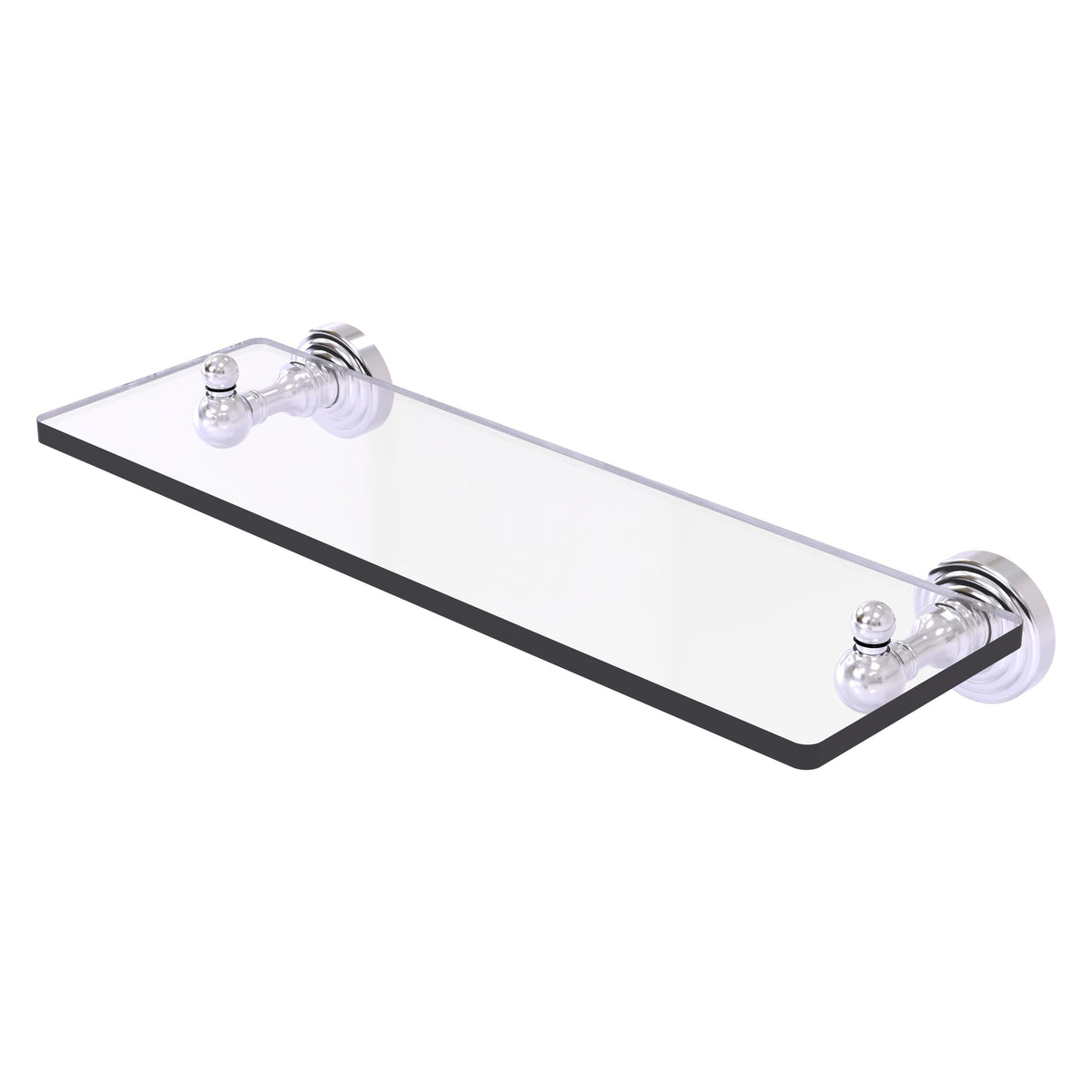 Allied Brass WP-1/16-SCH Waverly Place 16" Satin Chrome Glass Vanity Shelf With Beveled Edges