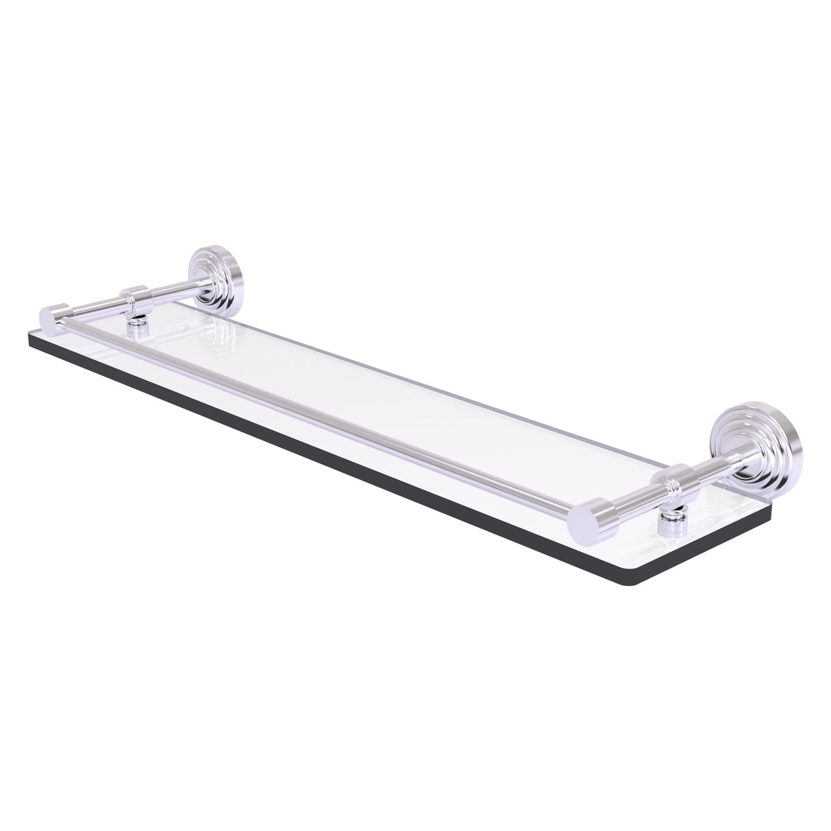 Allied Brass WP-1/22-GAL-SCH Waverly Place 22" Satin Chrome Tempered Glass Shelf