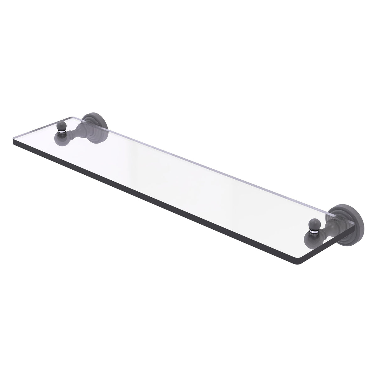 Allied Brass WP-1/22-GYM Waverly Place 22" Matte Gray Glass Vanity Shelf