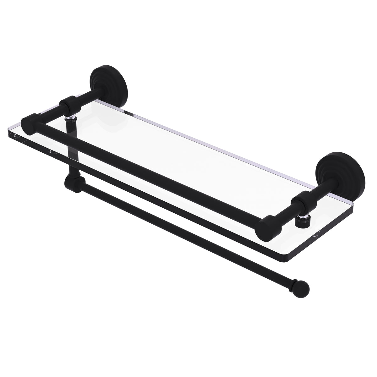 Allied Brass WP-1PT/16-GAL-BKM Waverly Place 16" Matte Black Paper Towel Holder