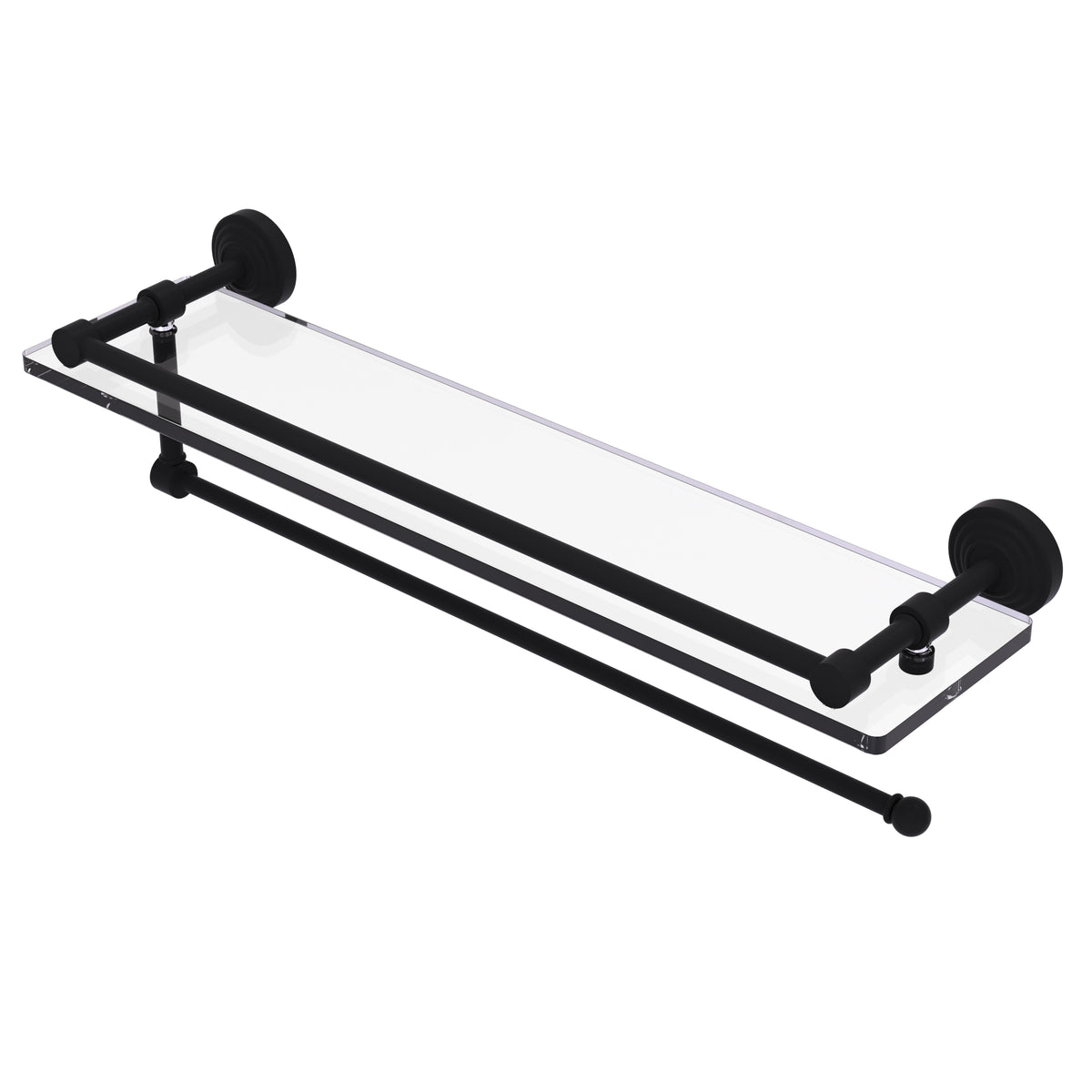 Allied Brass WP-1PT/22-GAL-BKM Waverly Place 22" Matte Black Paper Towel Holder