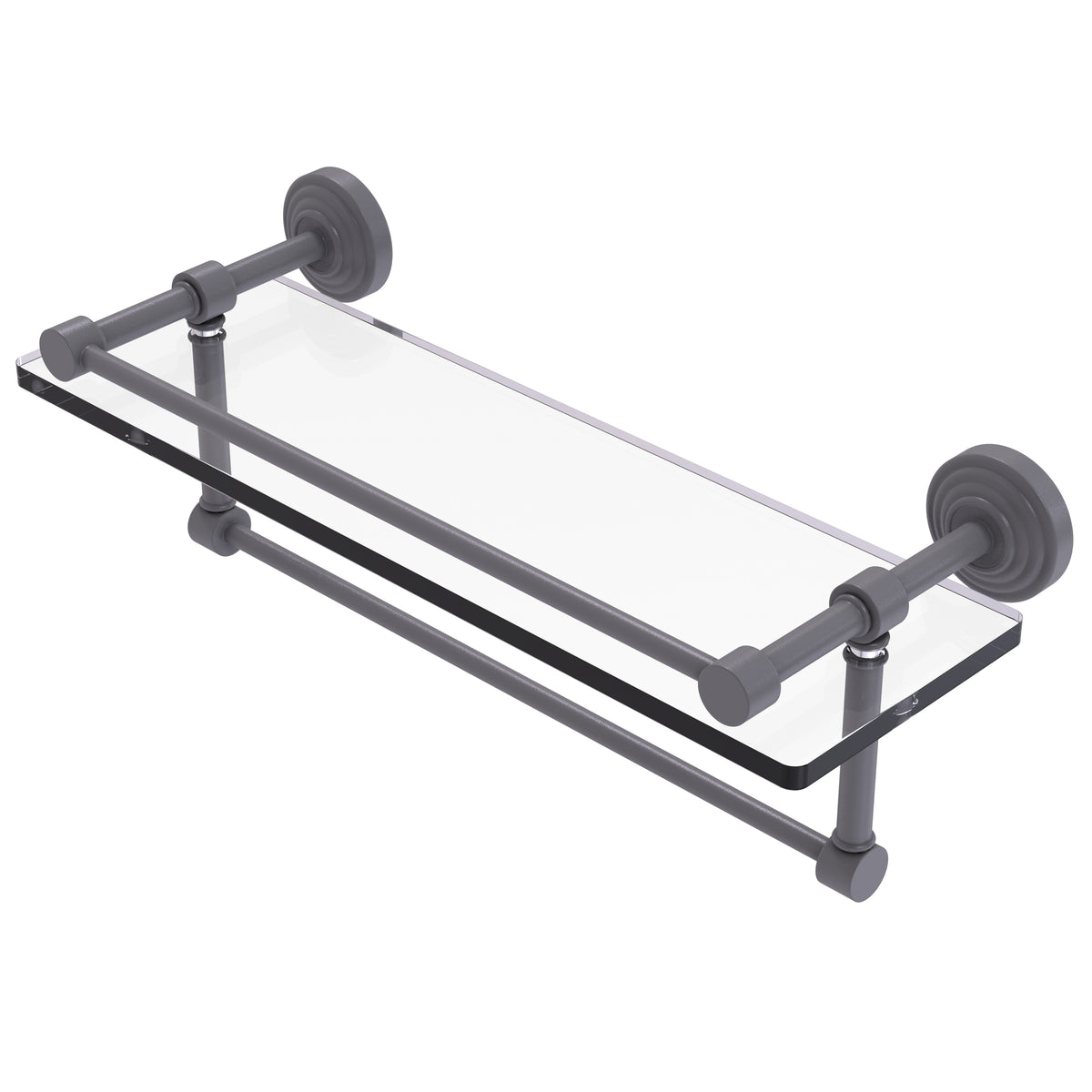 Allied Brass WP-1TB/16-GAL-GYM Waverly Place 16" Matte Gray Glass Shelf