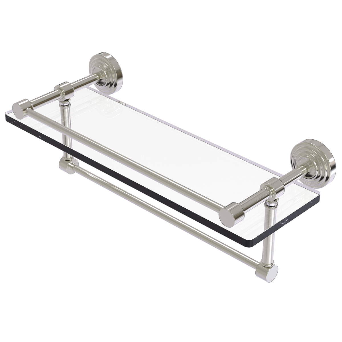 Allied Brass WP-1TB/16-GAL-SN Waverly Place 16" Satin Nickel Glass Shelf