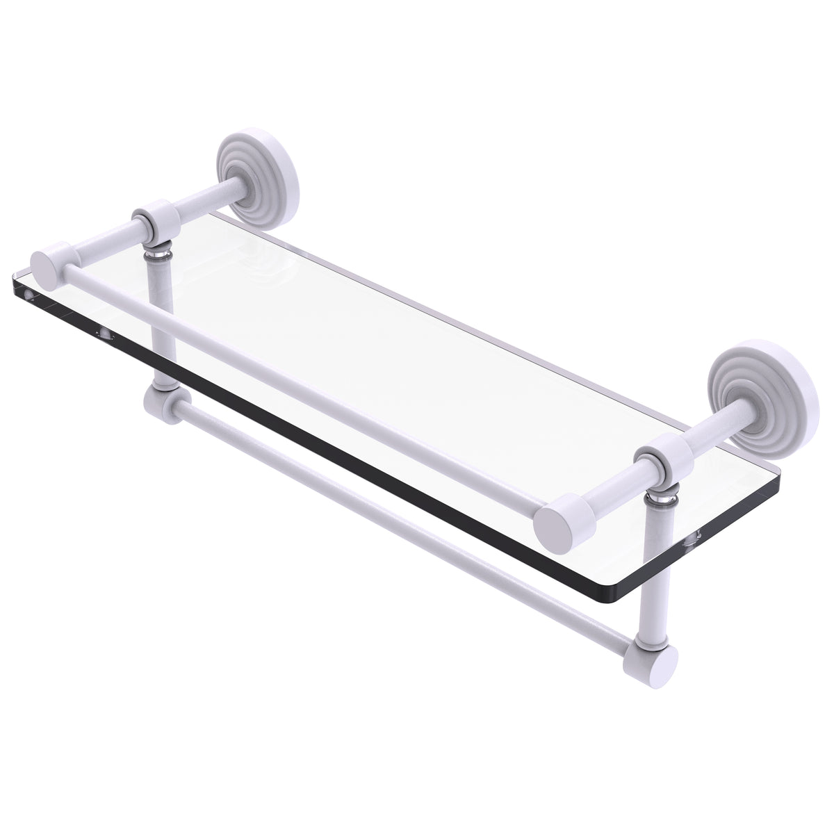 Allied Brass WP-1TB/16-GAL-WHM Waverly Place 16" Matte White Glass Shelf
