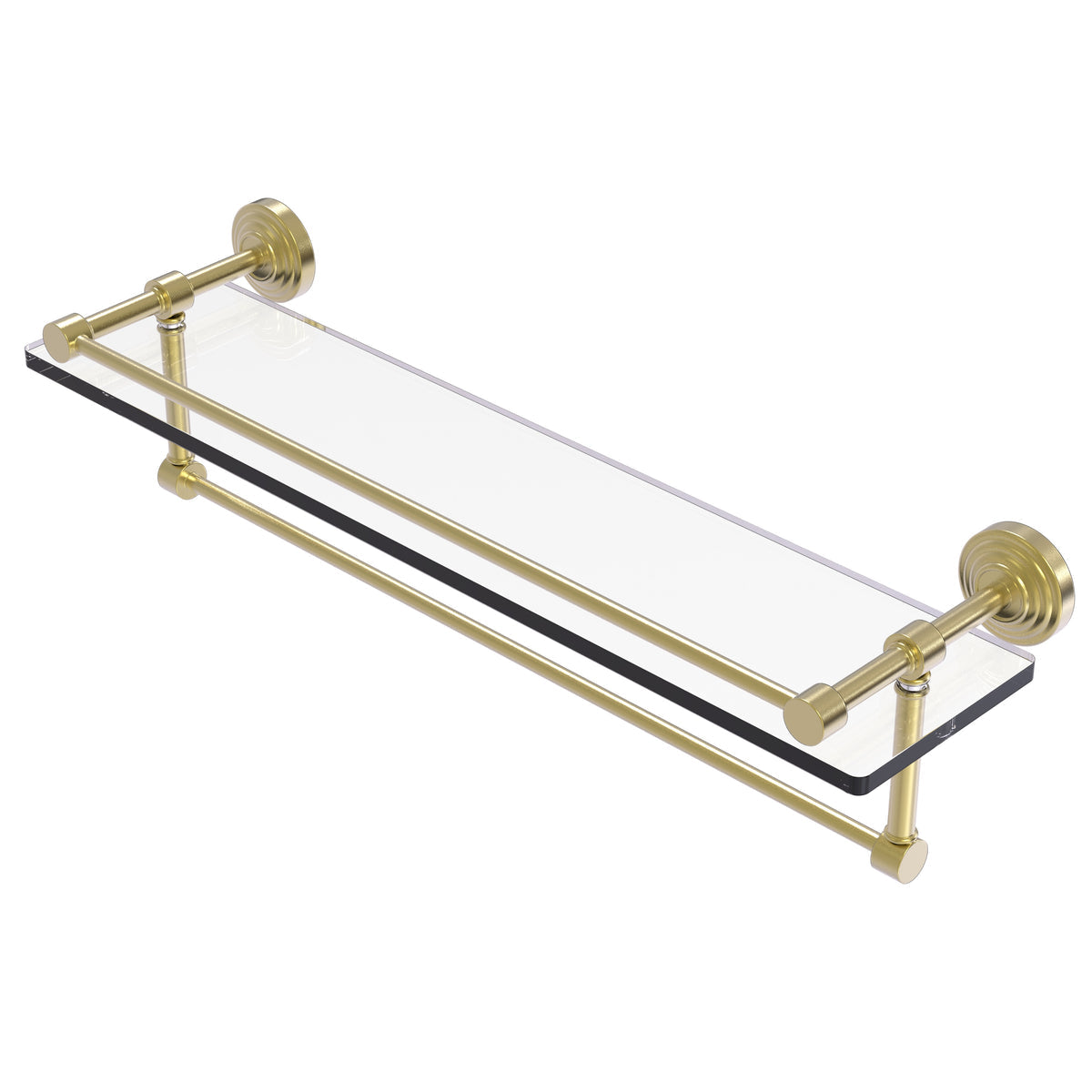 Allied Brass WP-1TB/22-GAL-SBR Waverly Place 22" Satin Brass Gallery Rail Glass Shelf