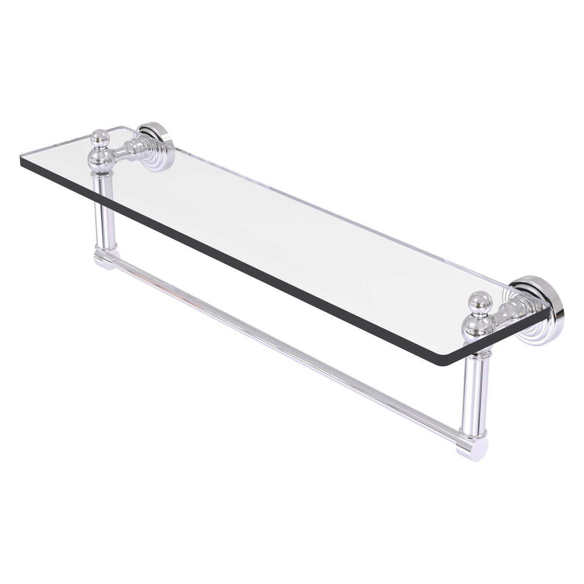 Allied Brass WP-1TB/22-PC Waverly Place 22" Polished Chrome Glass Vanity Shelf