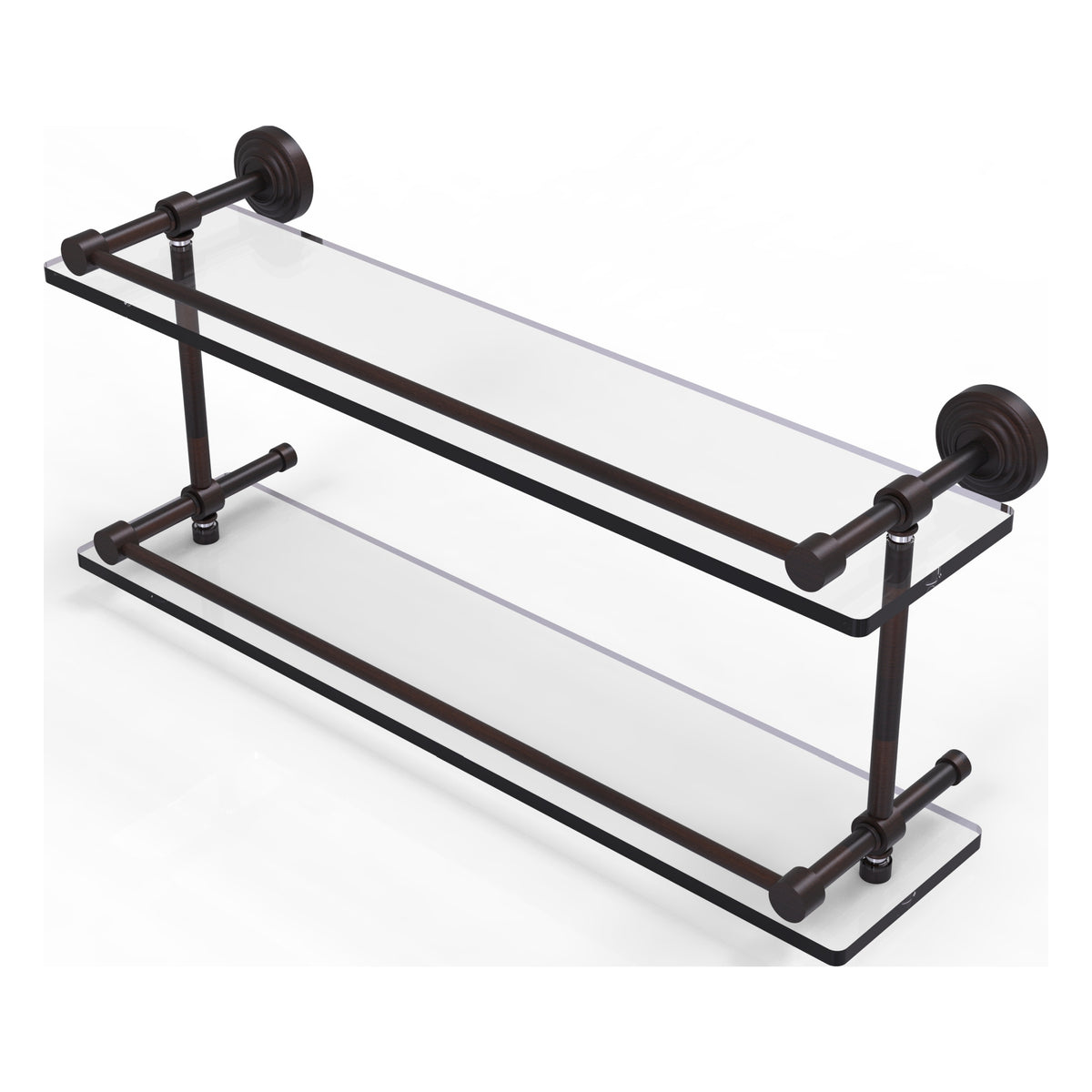 Allied Brass WP-2/22-GAL-VB Waverly Place 22" Venetian Bronze Double Glass Shelf