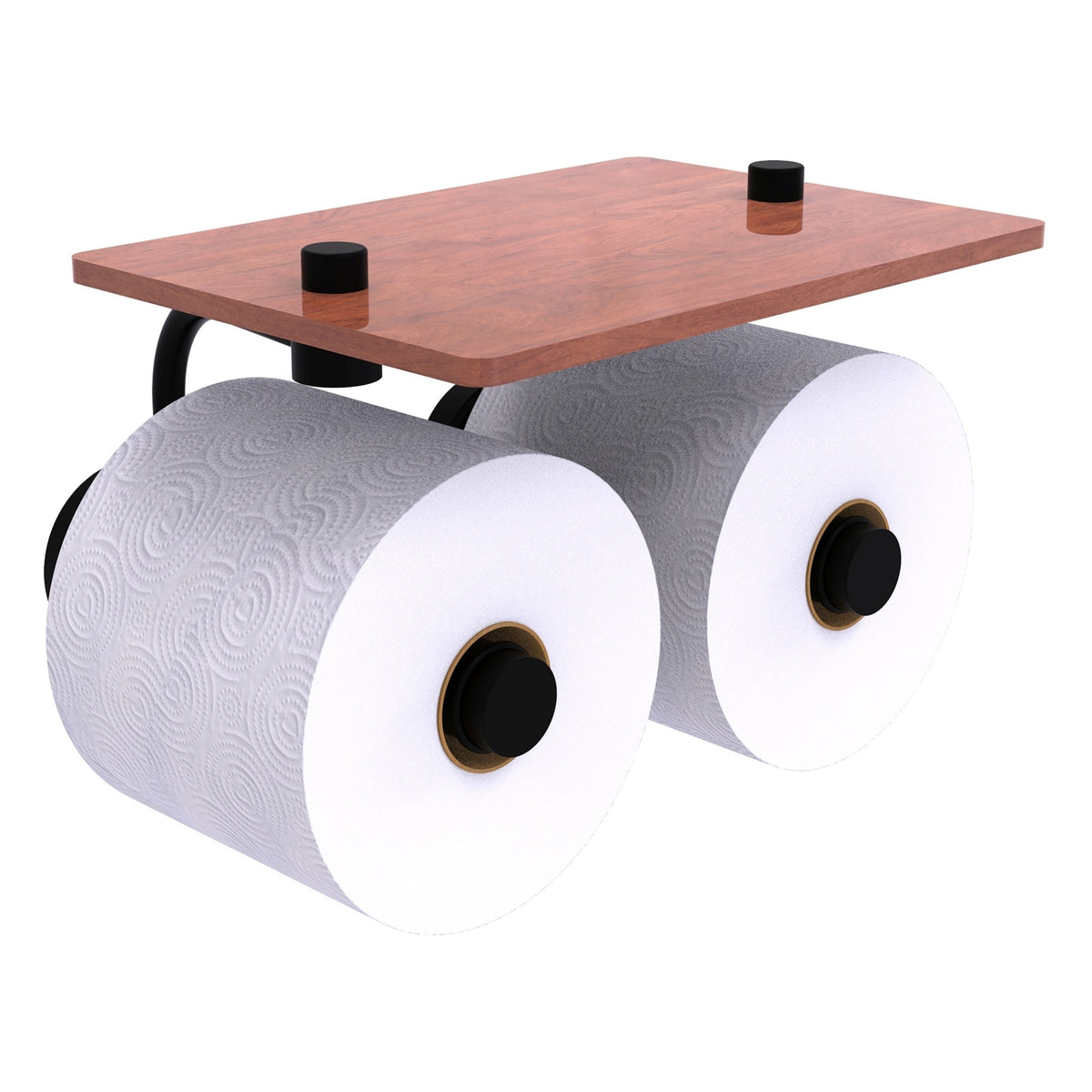 Allied Brass WP-24-2S-IRW-BKM Waverly Place 2-Roll Matte Black Toilet Tissue Holder