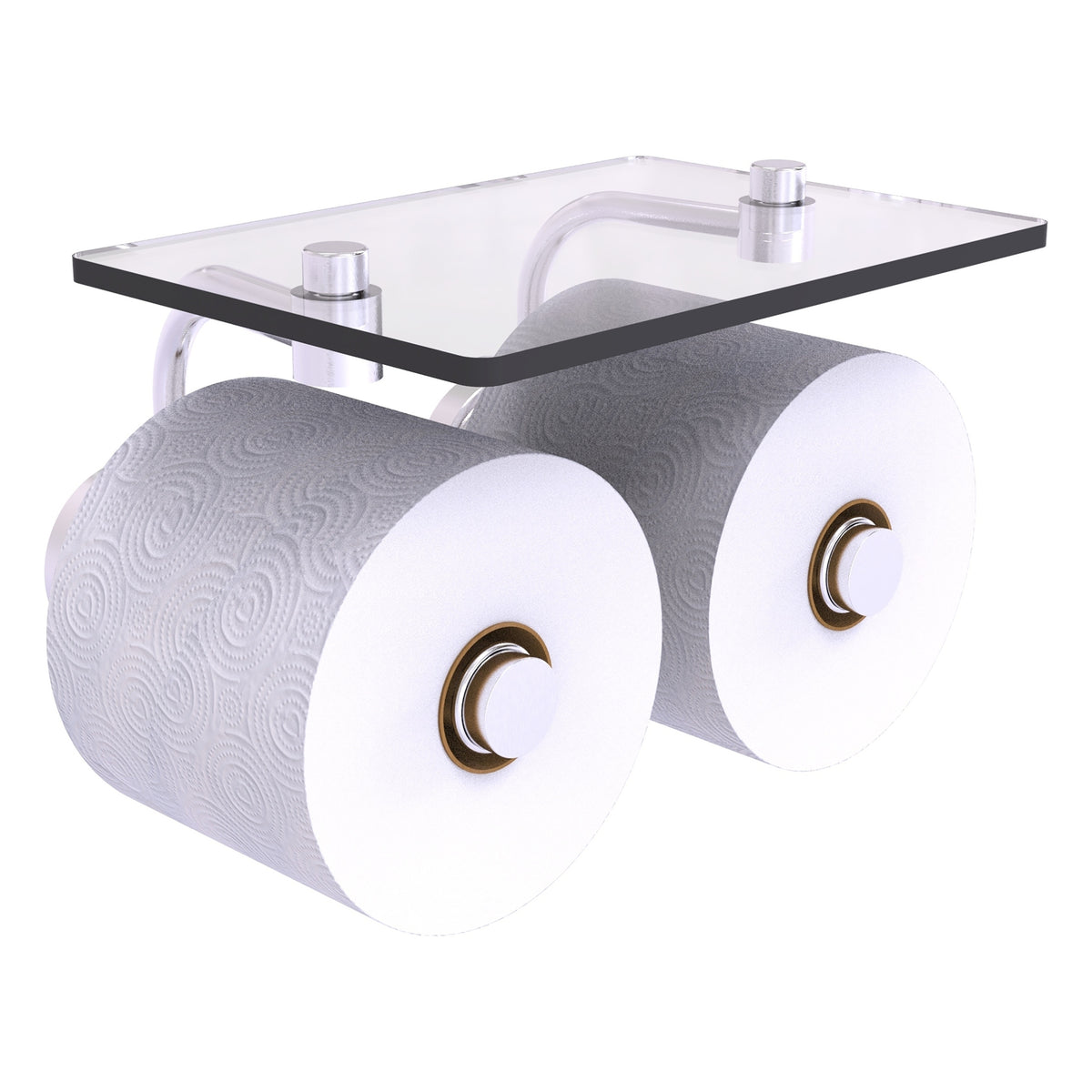Allied Brass WP-24-2S-SCH Waverly Place 2-Roll Satin Chrome Toilet Tissue Holder