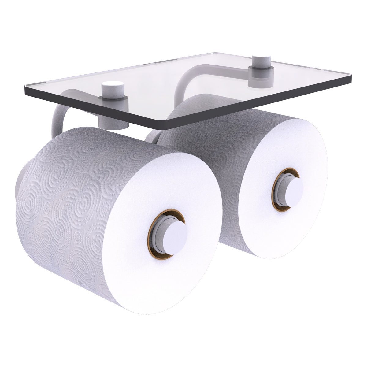 Allied Brass WP-24-2S-WHM Waverly Place 2-Roll Matte White Toilet Tissue Holder