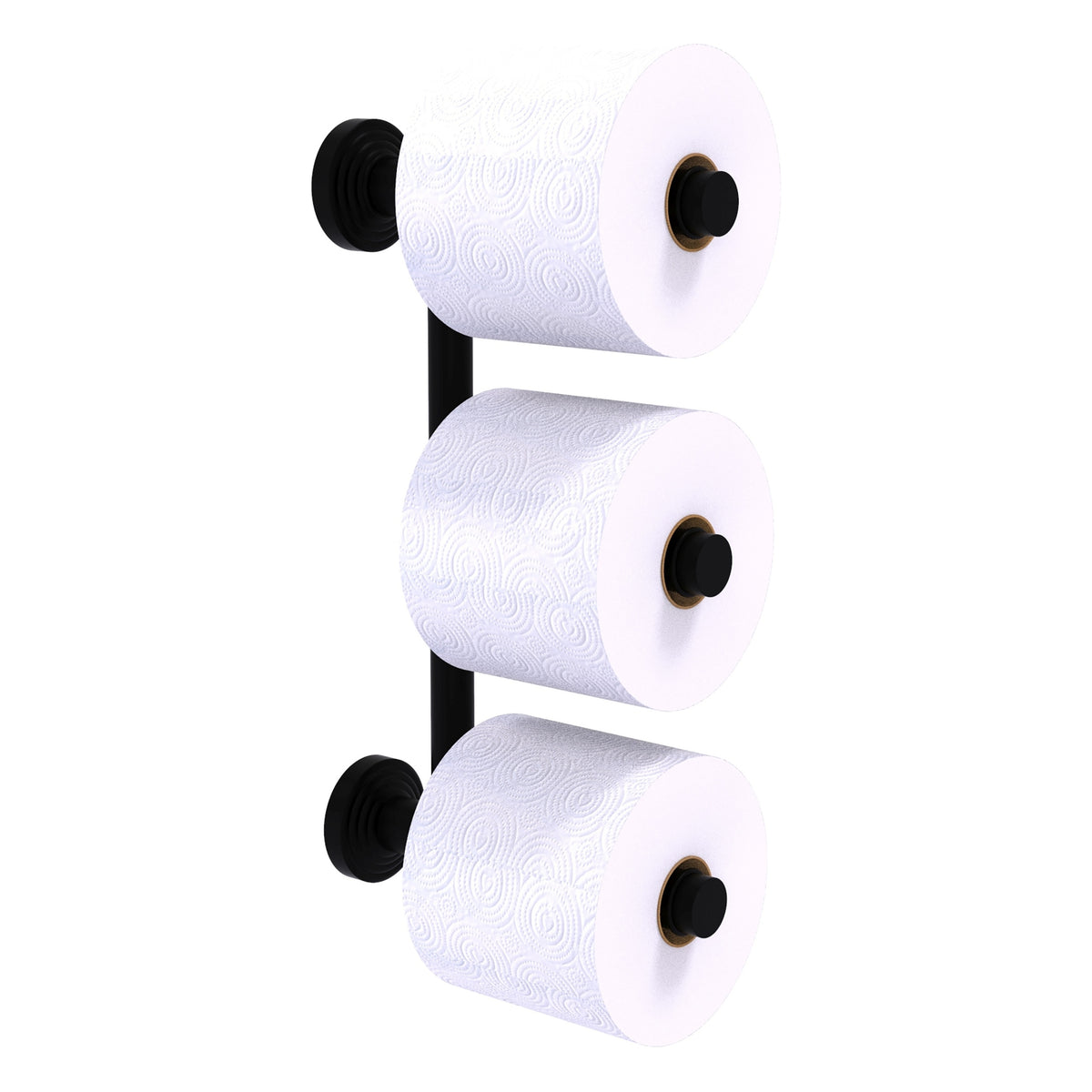 Allied Brass WP-24-3-BKM Waverly Place 3-Roll Matte Black Toilet Tissue Holder