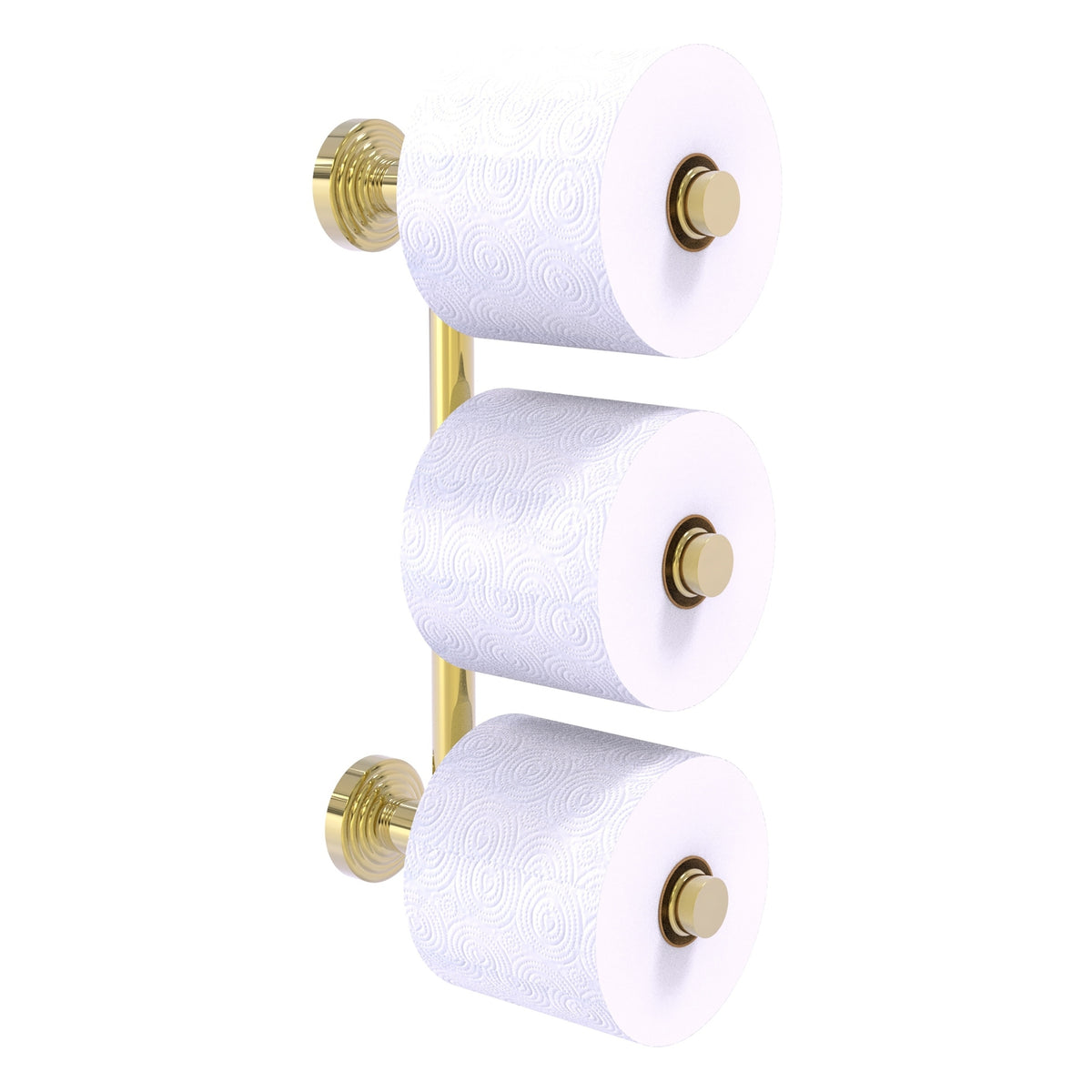 Allied Brass WP-24-3-UNL Waverly Place 3-Roll Unlacquered Brass Toilet Tissue Holder