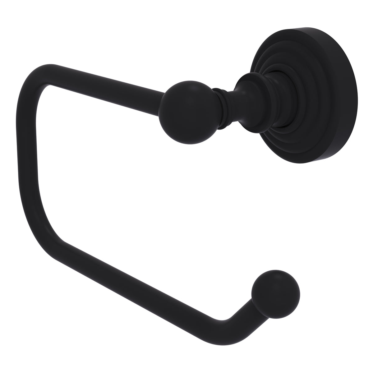 Allied Brass WP-24E-BKM Waverly Place Matte Black European Style Toilet Tissue Holder