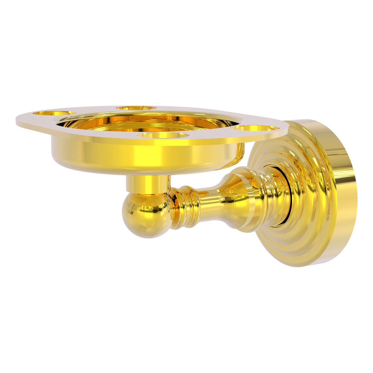 Allied Brass WP-26-PB Waverly Place Polished Brass Tumbler and Toothbrush Holder