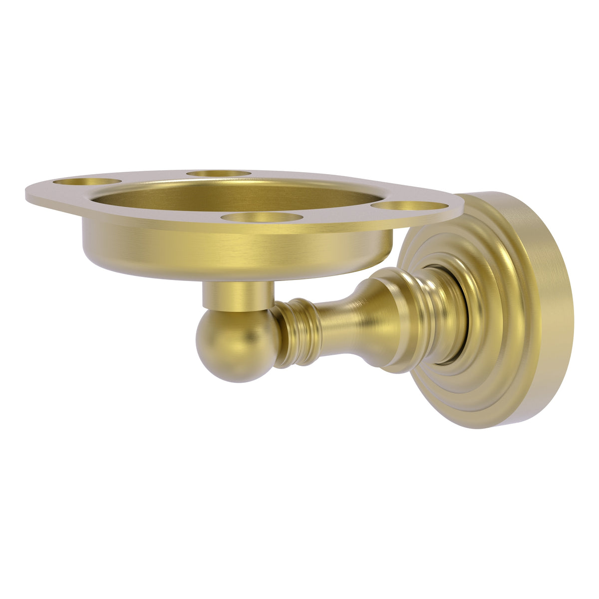 Allied Brass WP-26-SBR Waverly Place Satin Brass Tumbler and Toothbrush Holder