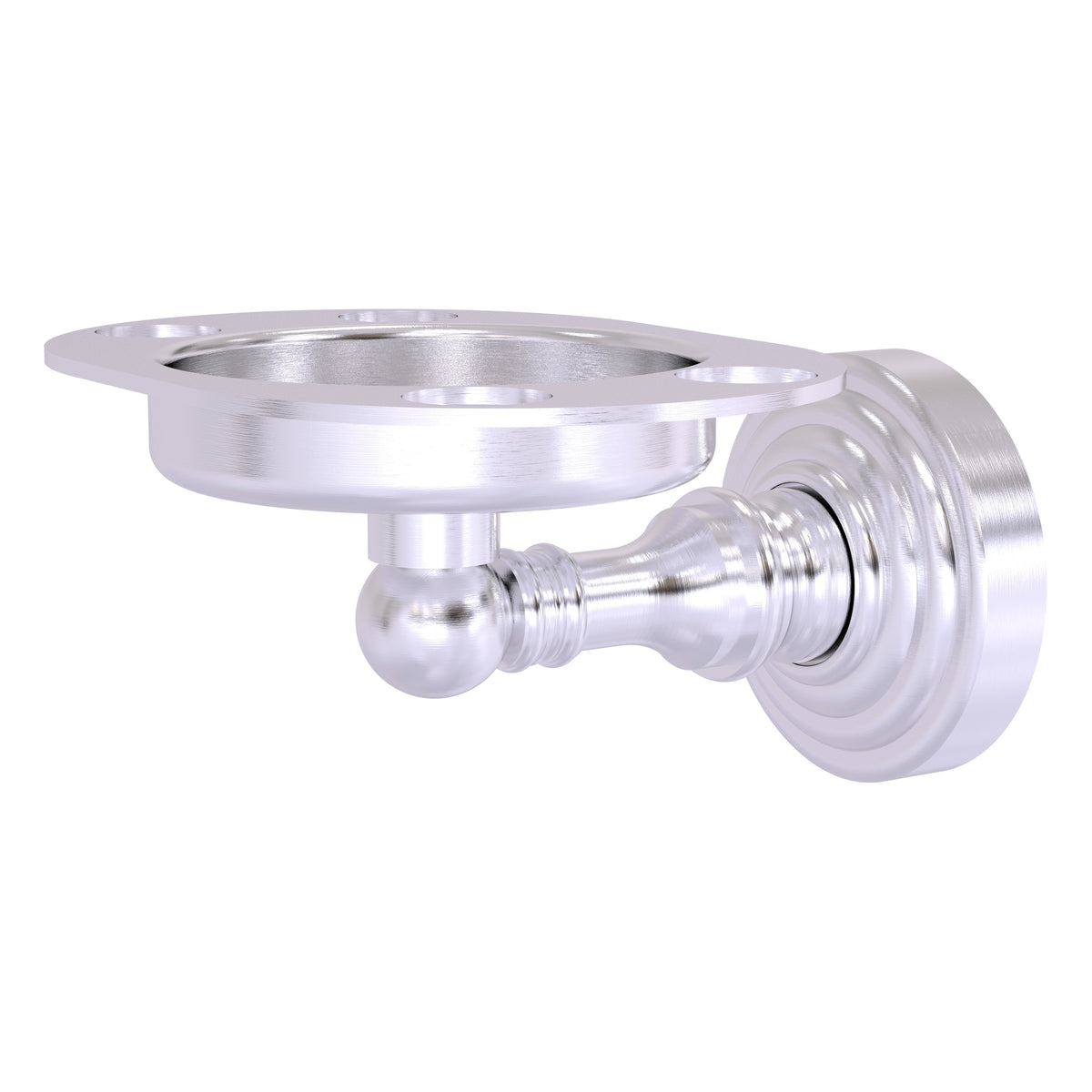 Allied Brass WP-26-SCH Waverly Place Satin Chrome Tumbler and Toothbrush Holder