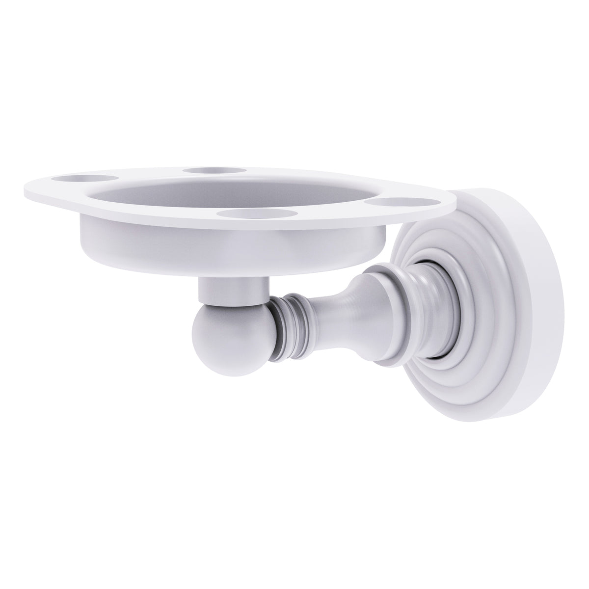 Allied Brass WP-26-WHM Waverly Place Matte White Tumbler and Toothbrush Holder