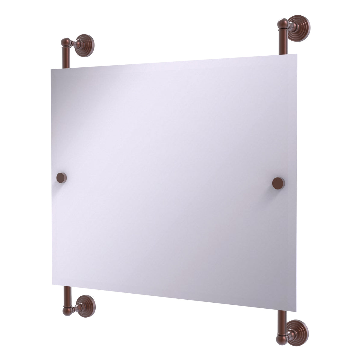 Allied Brass WP-27-93-CA Waverly Place Antique Copper Rectangular Landscape Frameless Rail Wall-Mounted Mirror