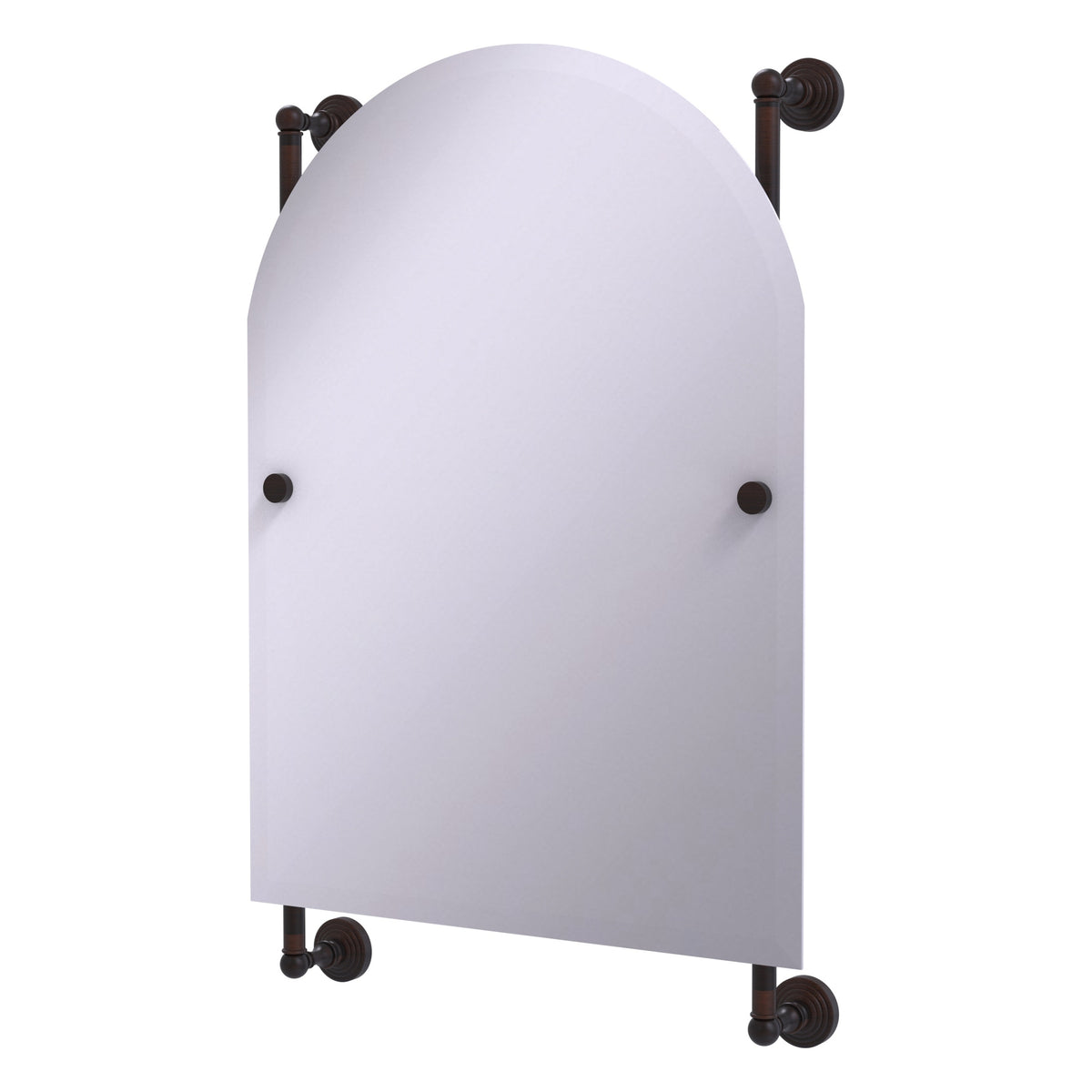 Allied Brass WP-27-94-VB Waverly Place Venetian Bronze Arched Top Frameless Rail Wall-Mounted Mirror