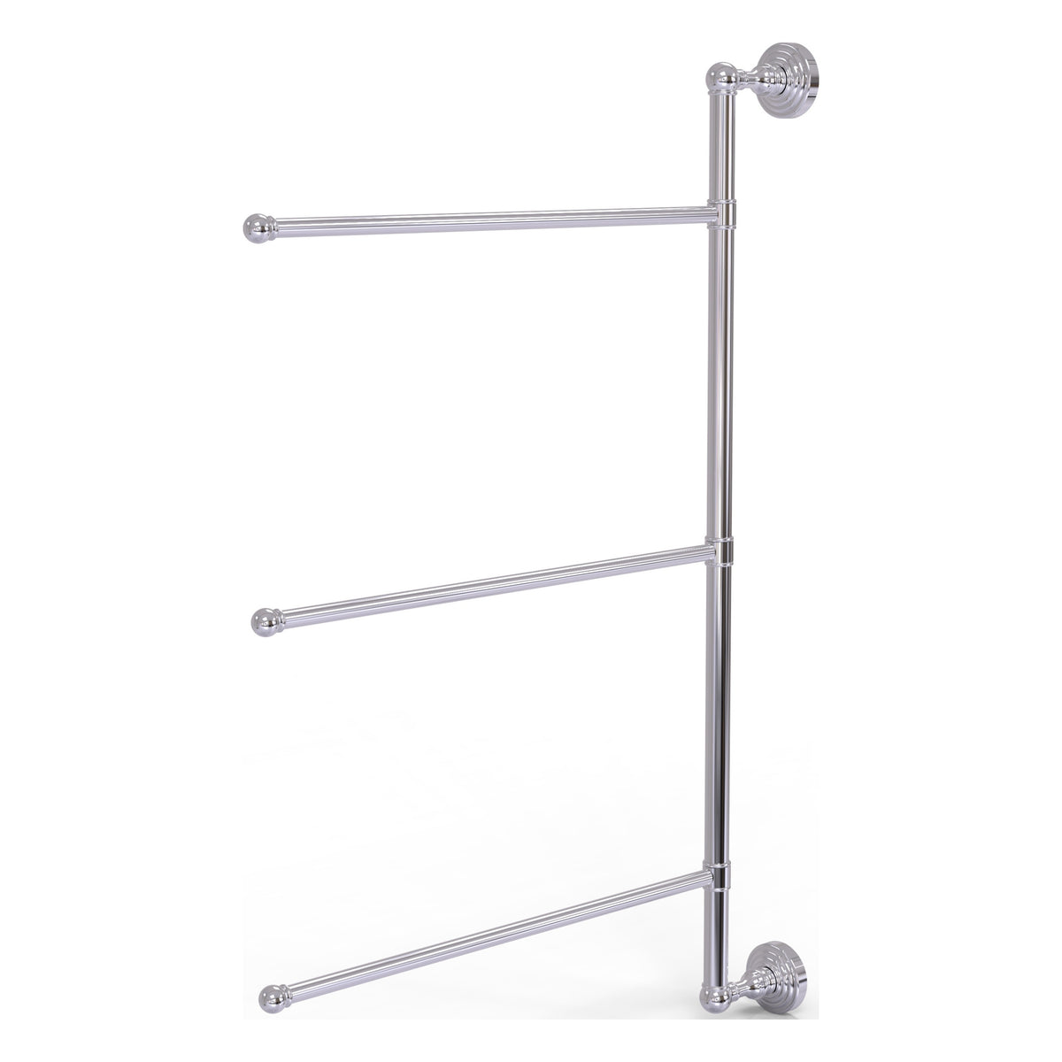 Allied Brass WP-27/3/16/28-PC Waverly Place 28" Polished Chrome 3 Swing Arm Vertical Vertical Towel Bar