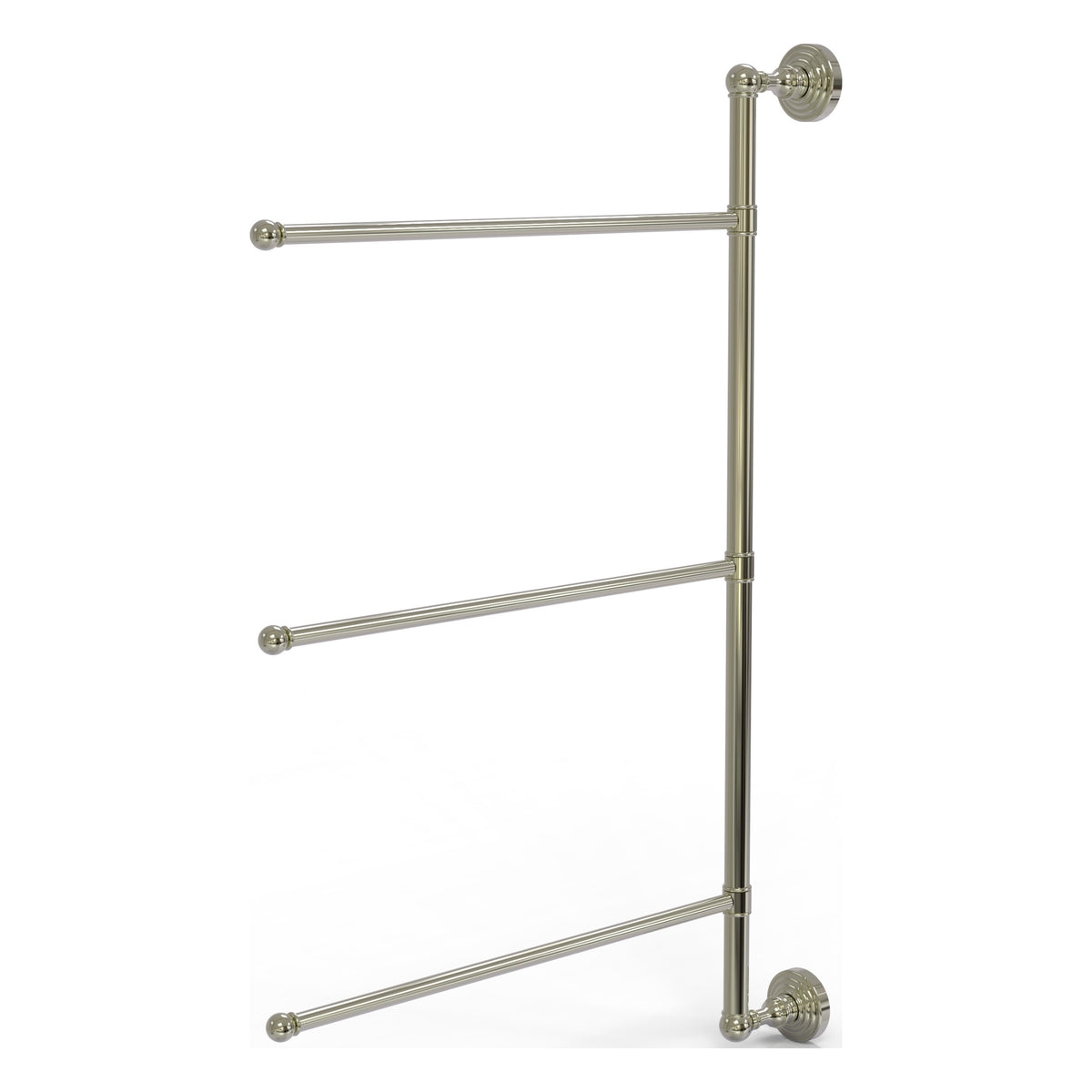 Allied Brass WP-27/3/16/28-PNI Waverly Place 28" Polished Nickel 3 Swing Arm Vertical Vertical Towel Bar