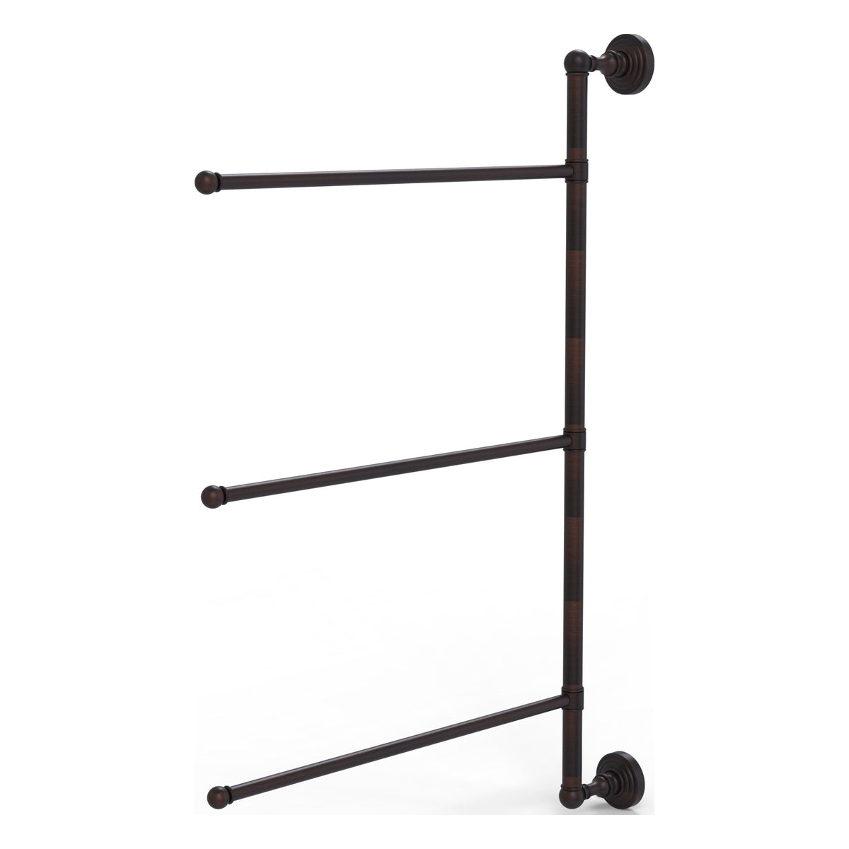 Allied Brass WP-27/3/16/28-VB Waverly Place 28" Venetian Bronze 3 Swing Arm Vertical Vertical Towel Bar