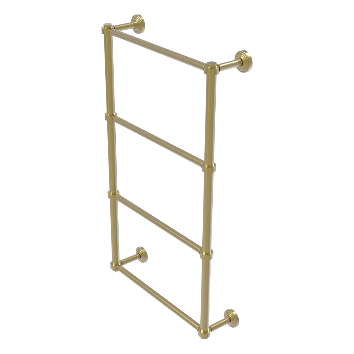 Allied Brass WP-28-24-SBR Waverly Place 24" 4-Tier Satin Brass Ladder Towel Bar With Smooth Accents