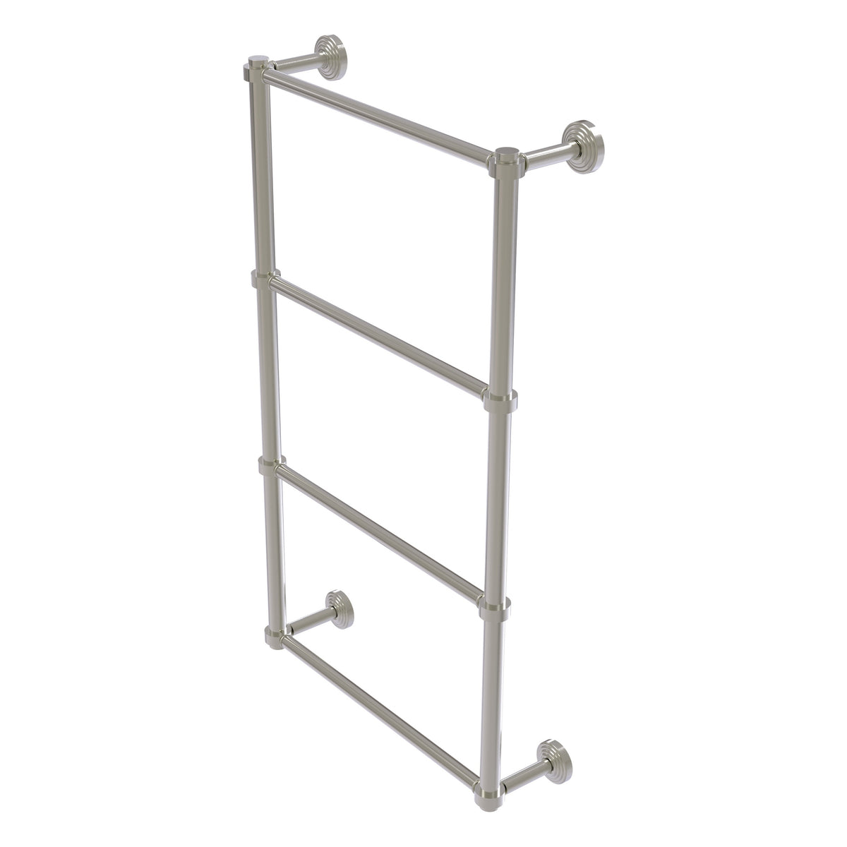 Allied Brass WP-28-24-SN Waverly Place 24" 4-Tier Satin Nickel Ladder Towel Bar With Smooth Accents