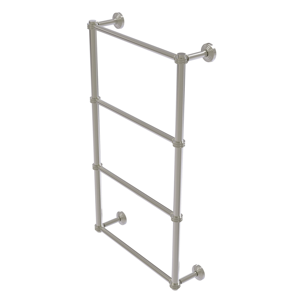 Allied Brass WP-28D-30-SN Waverly Place 30" 4-Tier Satin Nickel Ladder Towel Bar With Dotted Detail