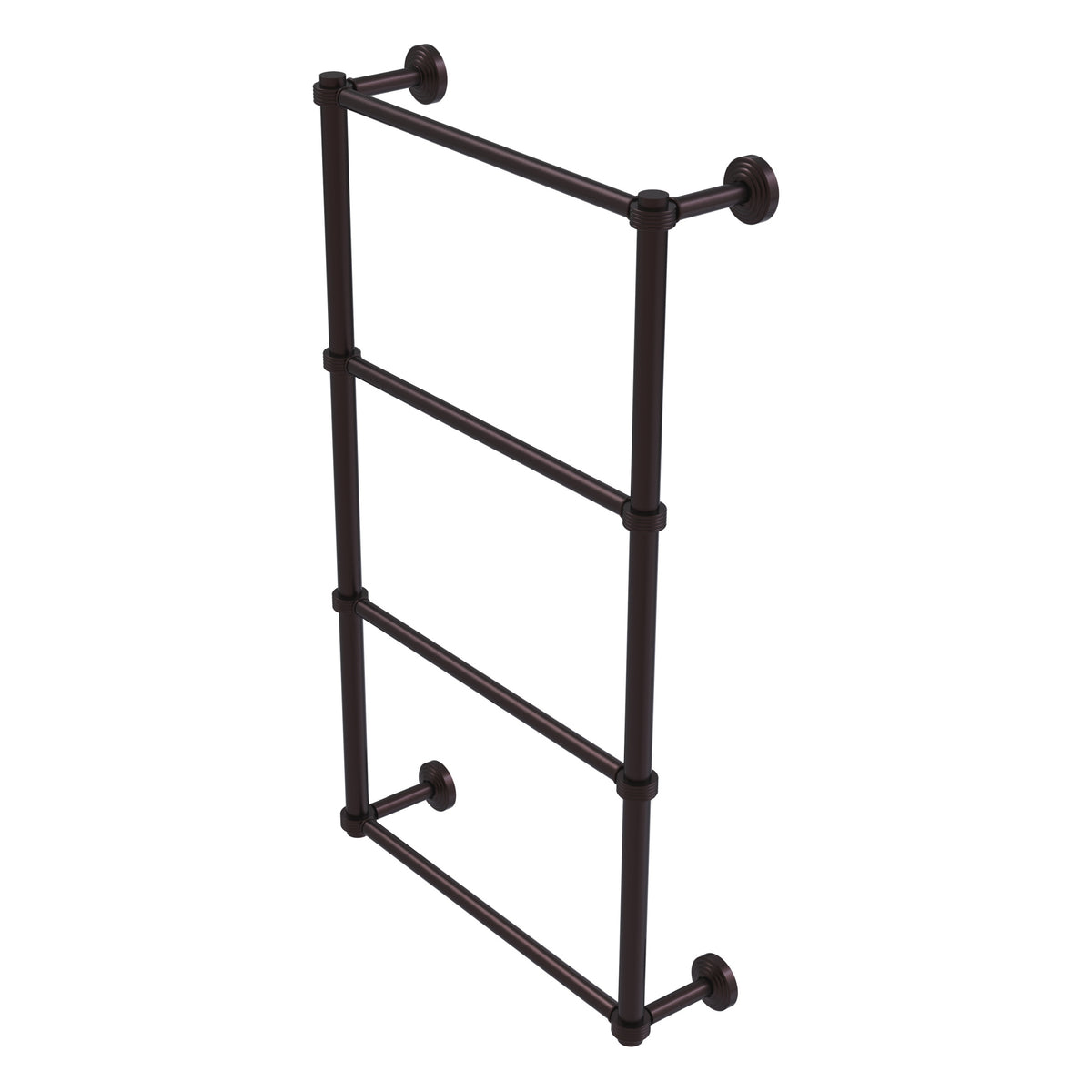Allied Brass WP-28G-30-ABZ Waverly Place 30" 4-Tier Antique Bronze Ladder Towel Bar With Grooved Detail