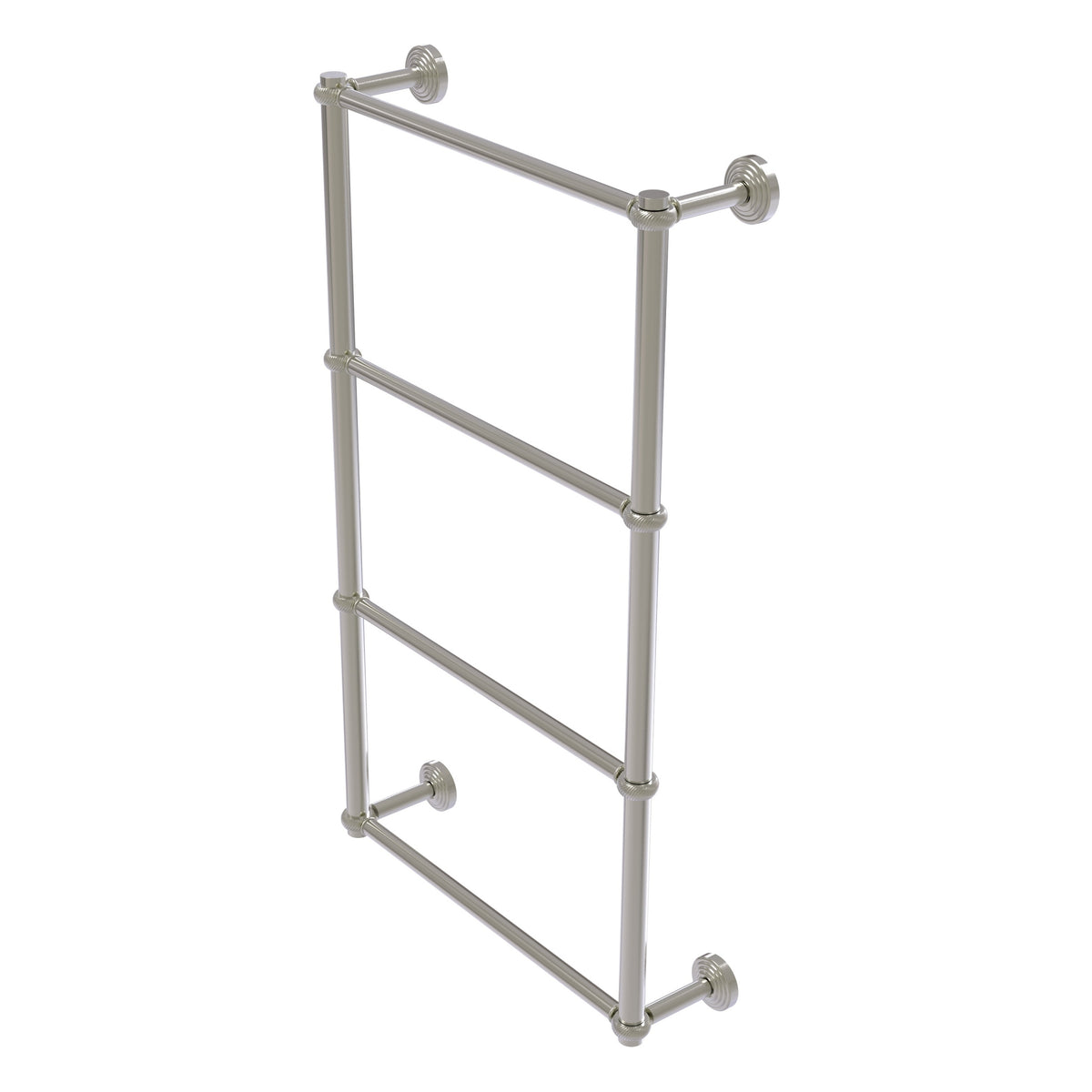Allied Brass WP-28T-24-SN Waverly Place 24" 4-Tier Satin Nickel Ladder Towel Bar With Twisted Detail