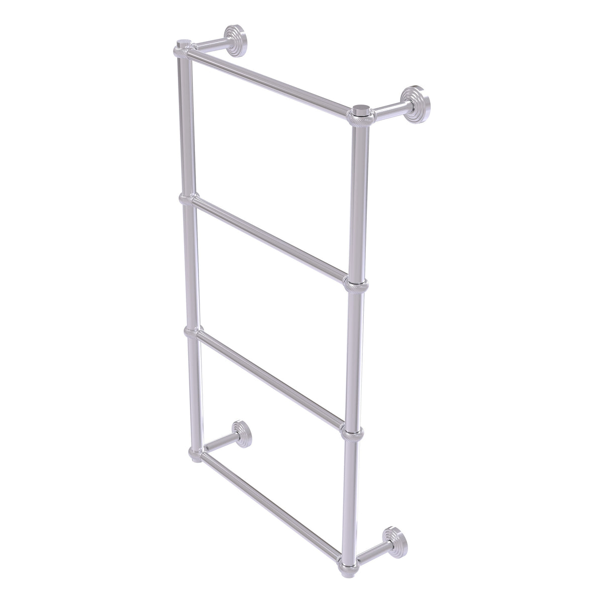 Allied Brass WP-28T-36-SCH Waverly Place 36" 4-Tier Satin Chrome Ladder Towel Bar With Twisted Detail