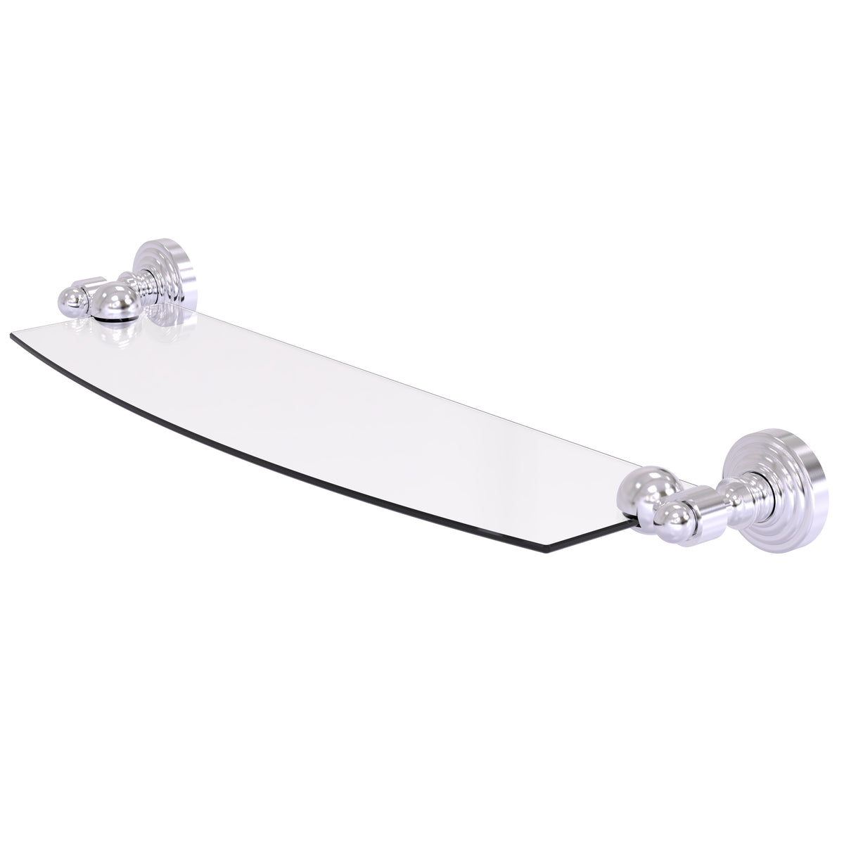 Allied Brass WP-33/18-SCH Waverly Place 18" Satin Chrome Glass Shelf