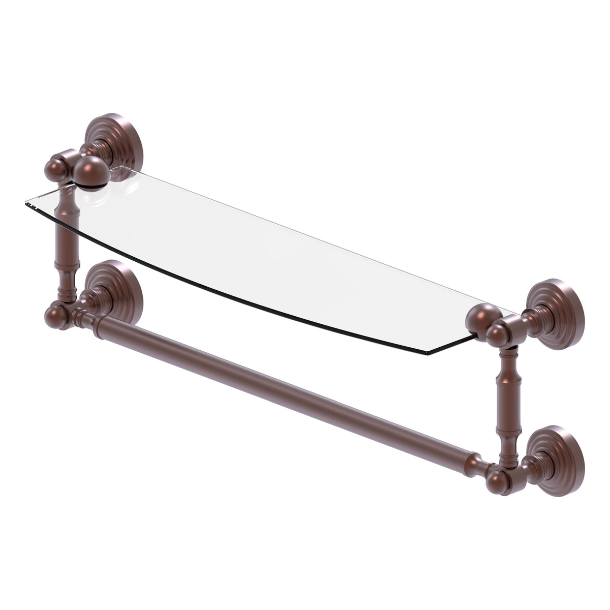 Allied Brass WP-33TB/18-CA Waverly Place 18" Antique Copper Glass Shelf