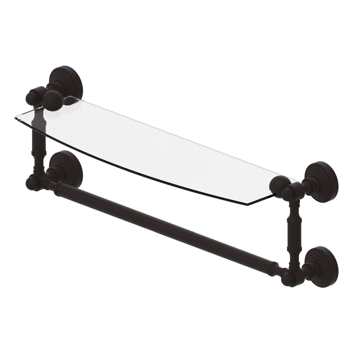 Allied Brass WP-33TB/18-ORB Waverly Place 18" Oil Rubbed Bronze Glass Shelf