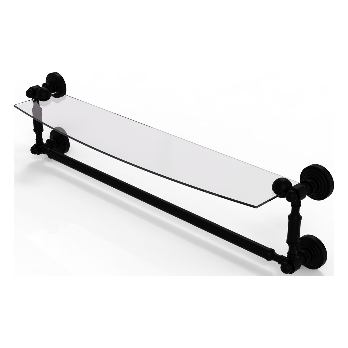Allied Brass WP-33TB/24-BKM Waverly Place 24" Matte Black Glass Shelf