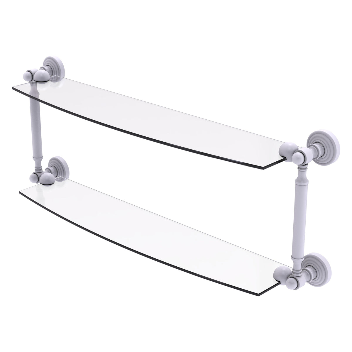 Allied Brass WP-34/24-WHM Waverly Place 24" 2-Tiered Matte White Glass Shelf