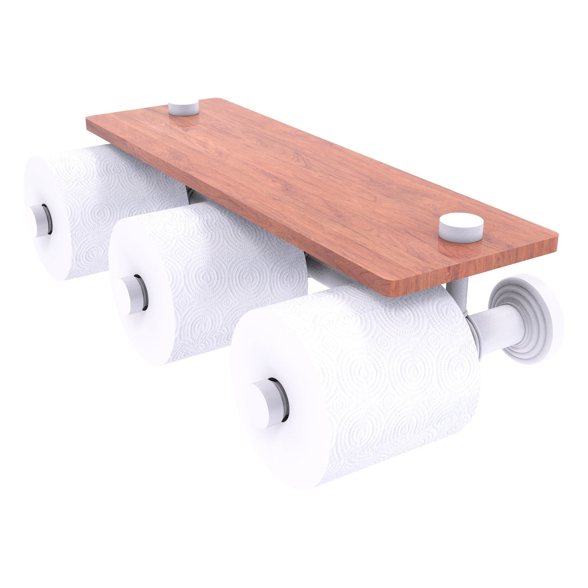 Allied Brass WP-35-3S-IRW-WHM Waverly Place 3-Roll Matte White Horizontal Reserve Toilet Tissue Holder