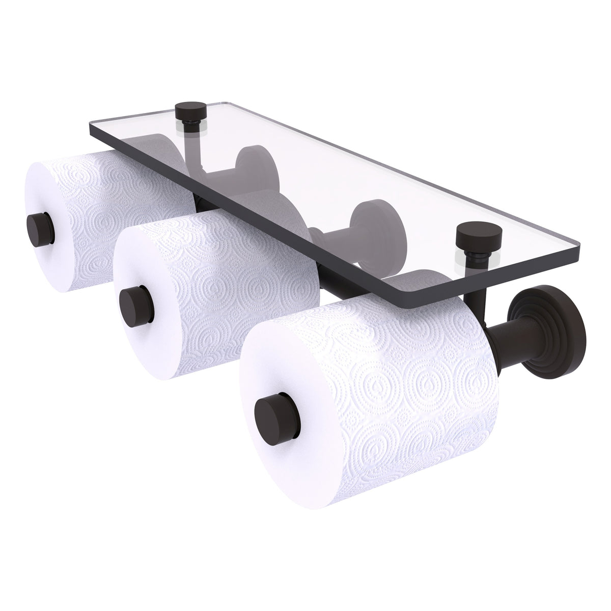 Allied Brass WP-35-3S-ORB Waverly Place 3-Roll Oil Rubbed Bronze Horizontal Reserve Toilet Tissue Holder