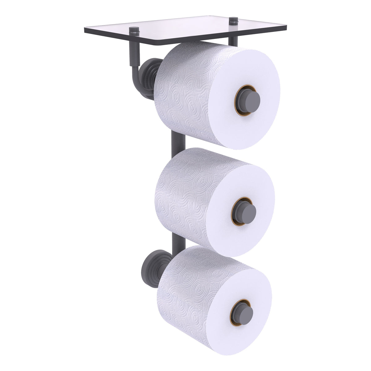 Allied Brass WP-35-3VS-GYM Waverly Place 3-Roll Matte Gray Toilet Tissue Holder