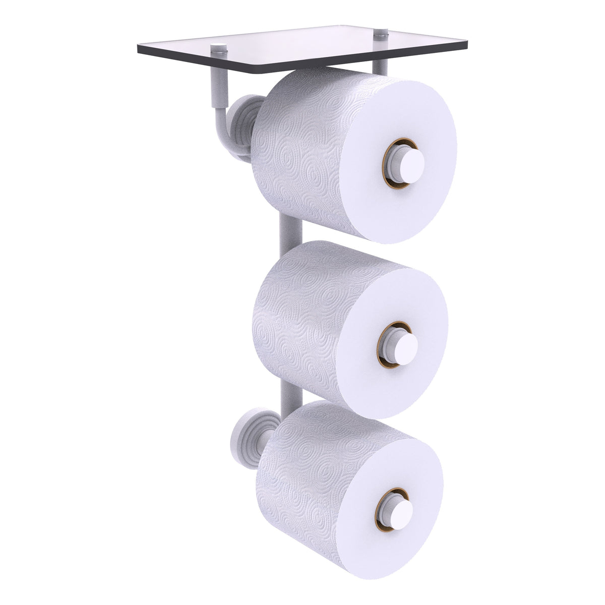 Allied Brass WP-35-3VS-WHM Waverly Place 3-Roll Matte White Toilet Tissue Holder