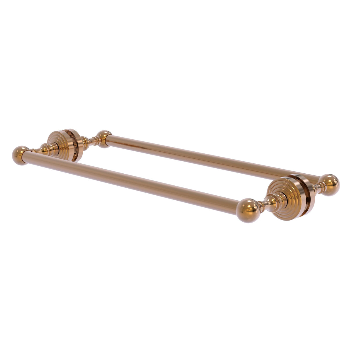 Allied Brass WP-41-BB-18-BBR Waverly Place 18" Brushed Bronze Back to Back Shower Door Towel Bar