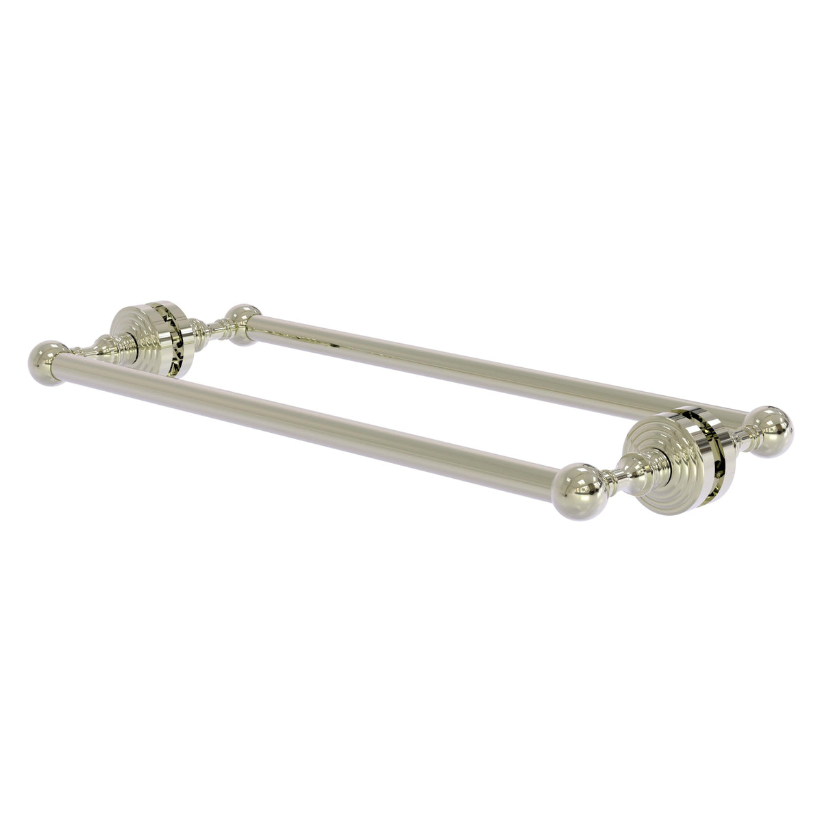 Allied Brass WP-41-BB-18-PNI Waverly Place 18" Polished Nickel Back to Back Shower Door Towel Bar