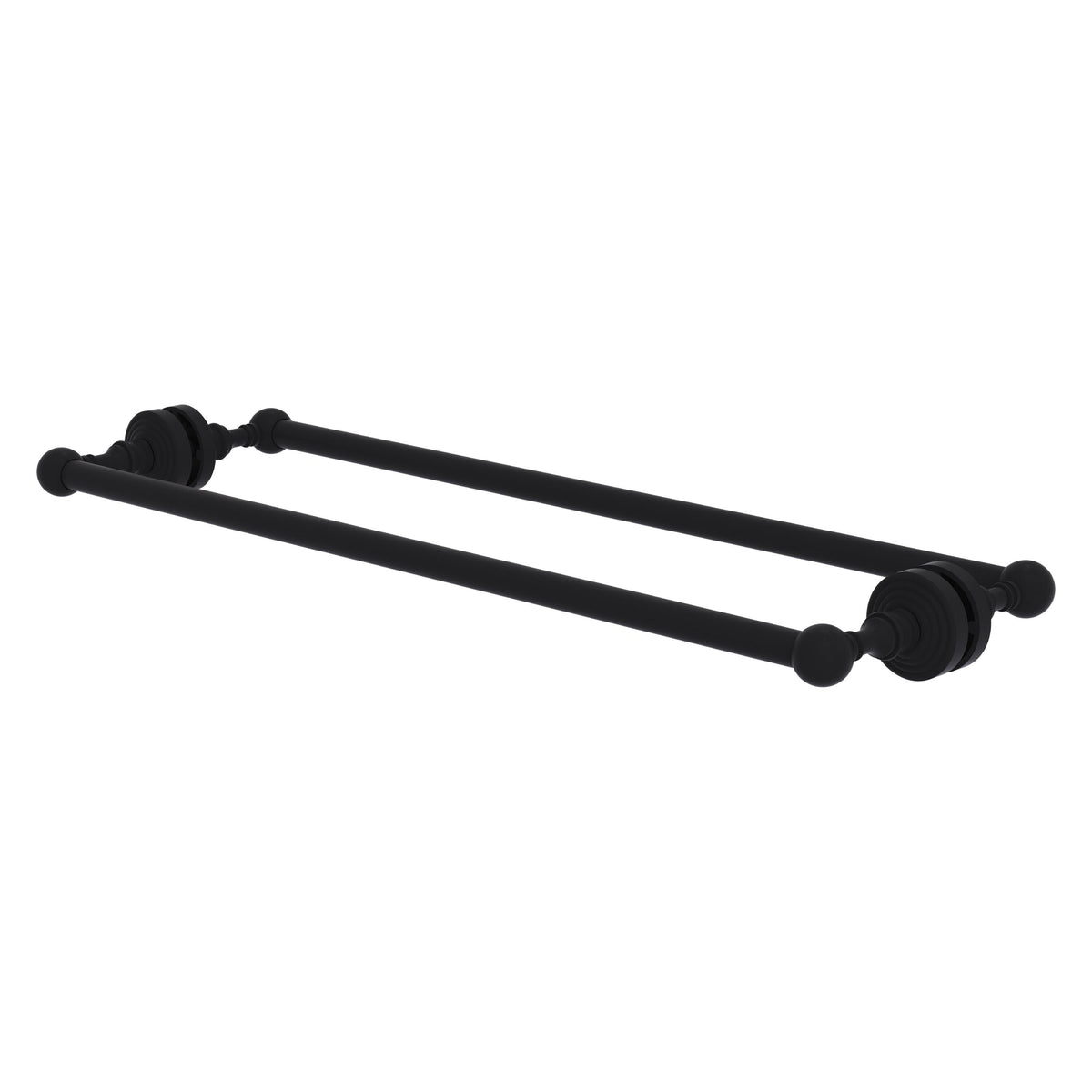 Allied Brass WP-41-BB-24-BKM Waverly Place 24" Matte Black Back to Back Shower Door Towel Bar