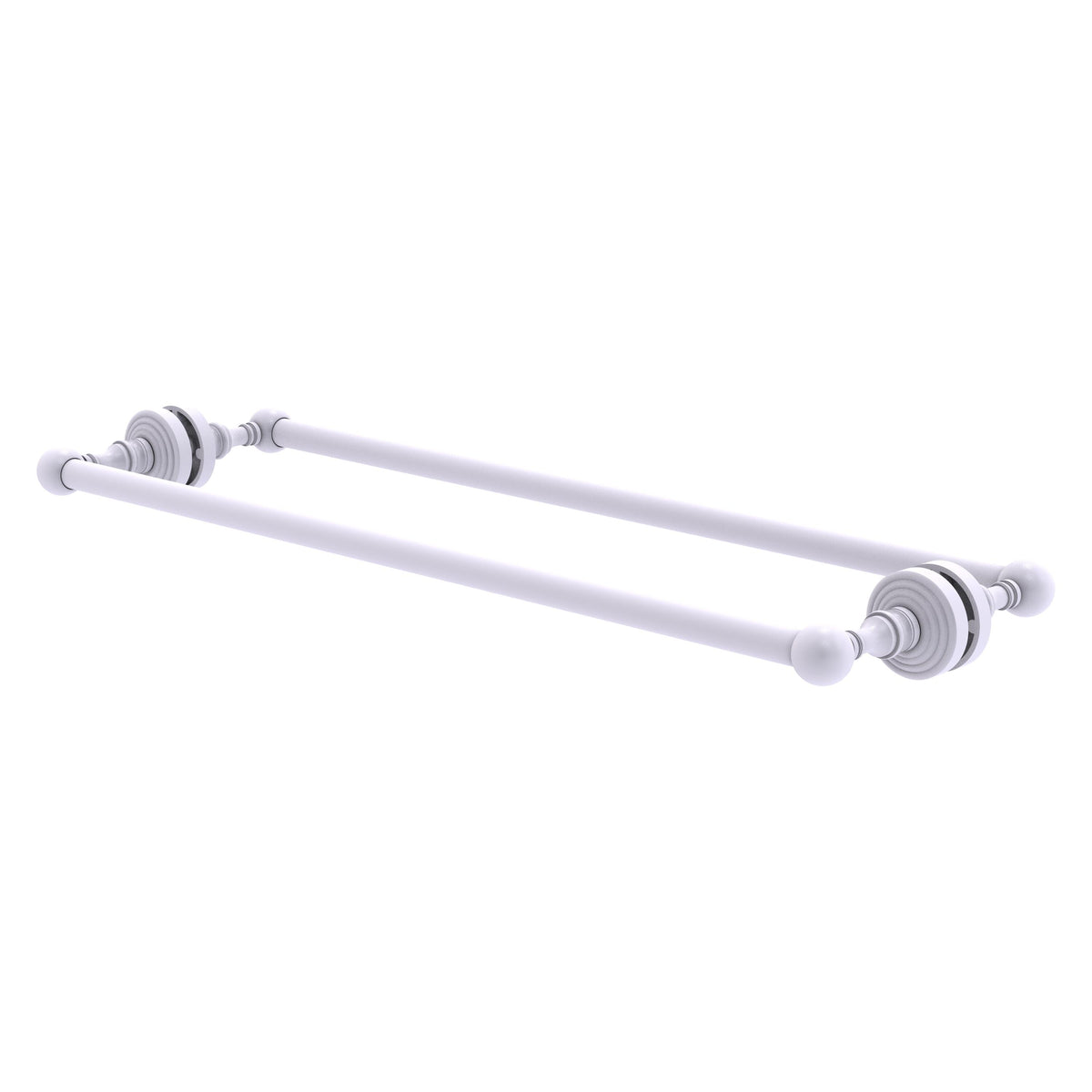 Allied Brass WP-41-BB-24-WHM Waverly Place 24" Matte White Back to Back Shower Door Towel Bar