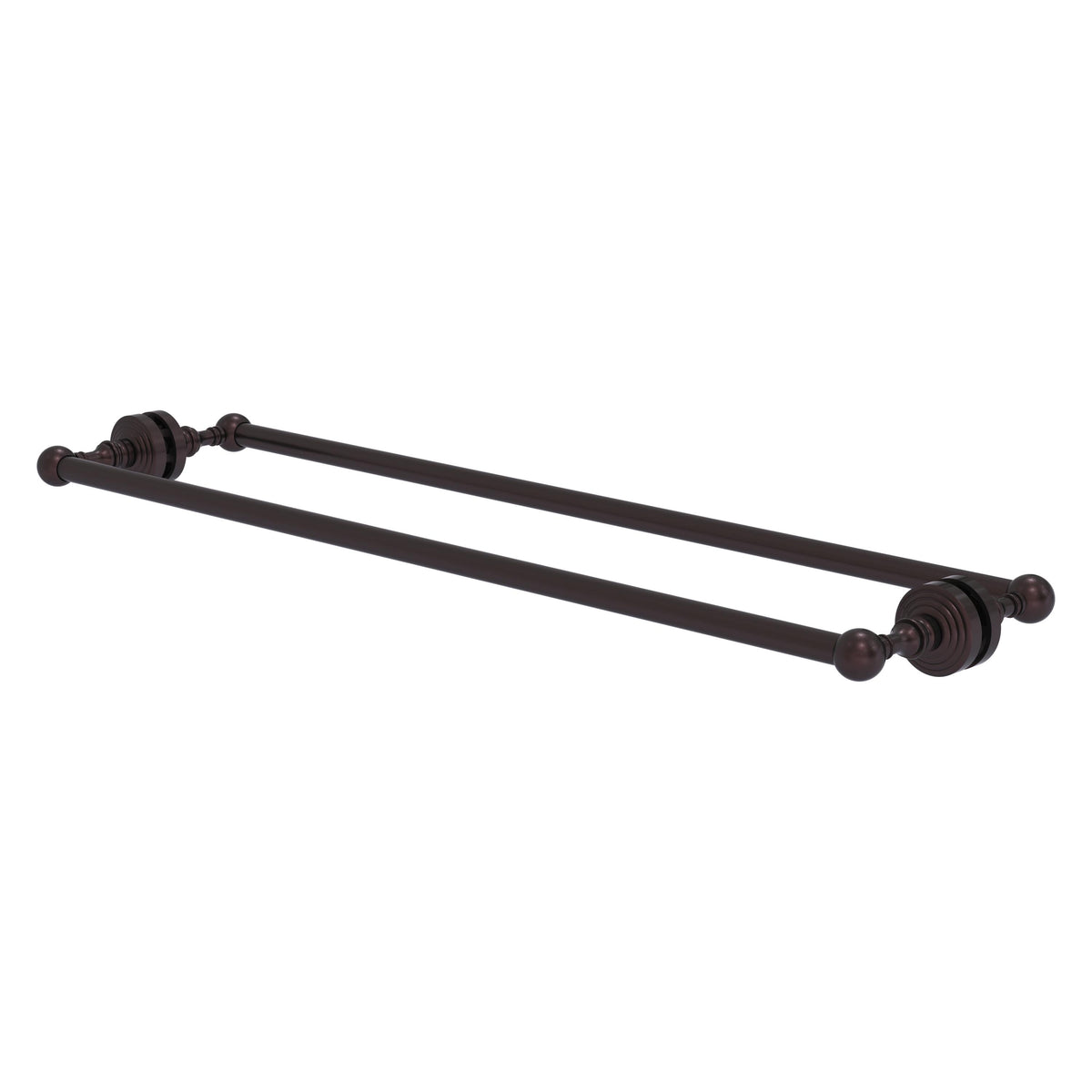 Allied Brass WP-41-BB-30-ABZ Waverly Place 30" Antique Bronze Back to Back Shower Door Towel Bar