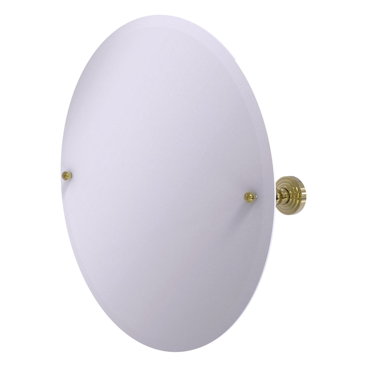 Allied Brass WP-90-UNL Waverly Place Unlacquered Brass Frameless Round Tilt Wall Mirror