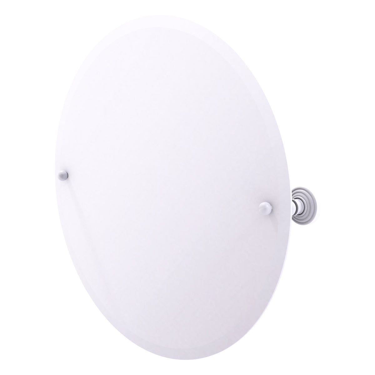 Allied Brass WP-90-WHM Waverly Place Matte White Frameless Round Tilt Wall Mirror