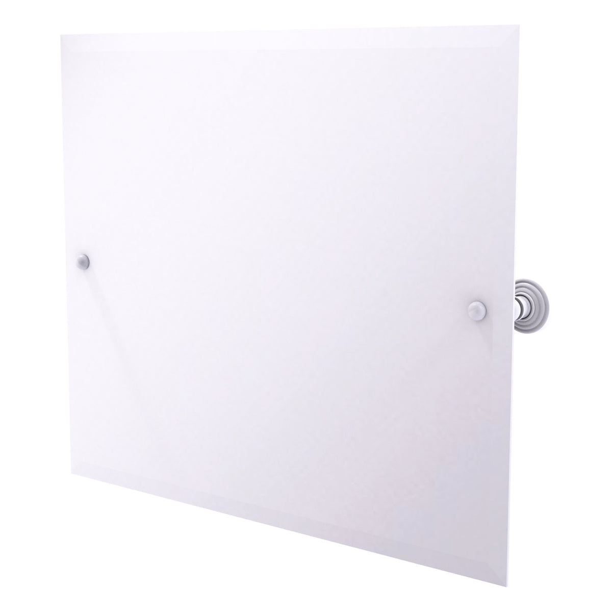 Allied Brass WP-93-WHM Waverly Place Matte White Frameless Landscape Rectangular Tilt Wall Mirror